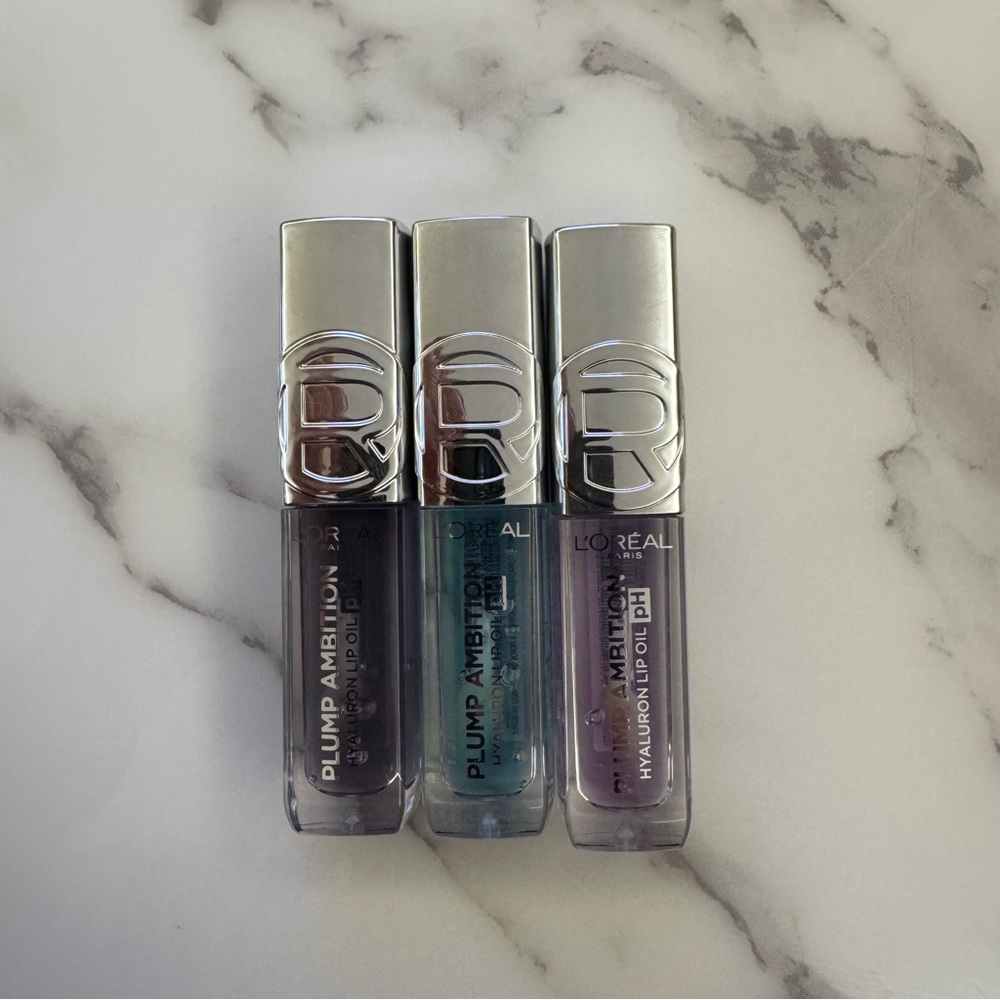 L’Oreal Plump Ambition Hyaluron Lip Oil 3 pieces: 010, 050, 090